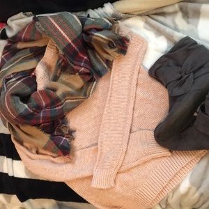 Large knitted pastel pink sweater